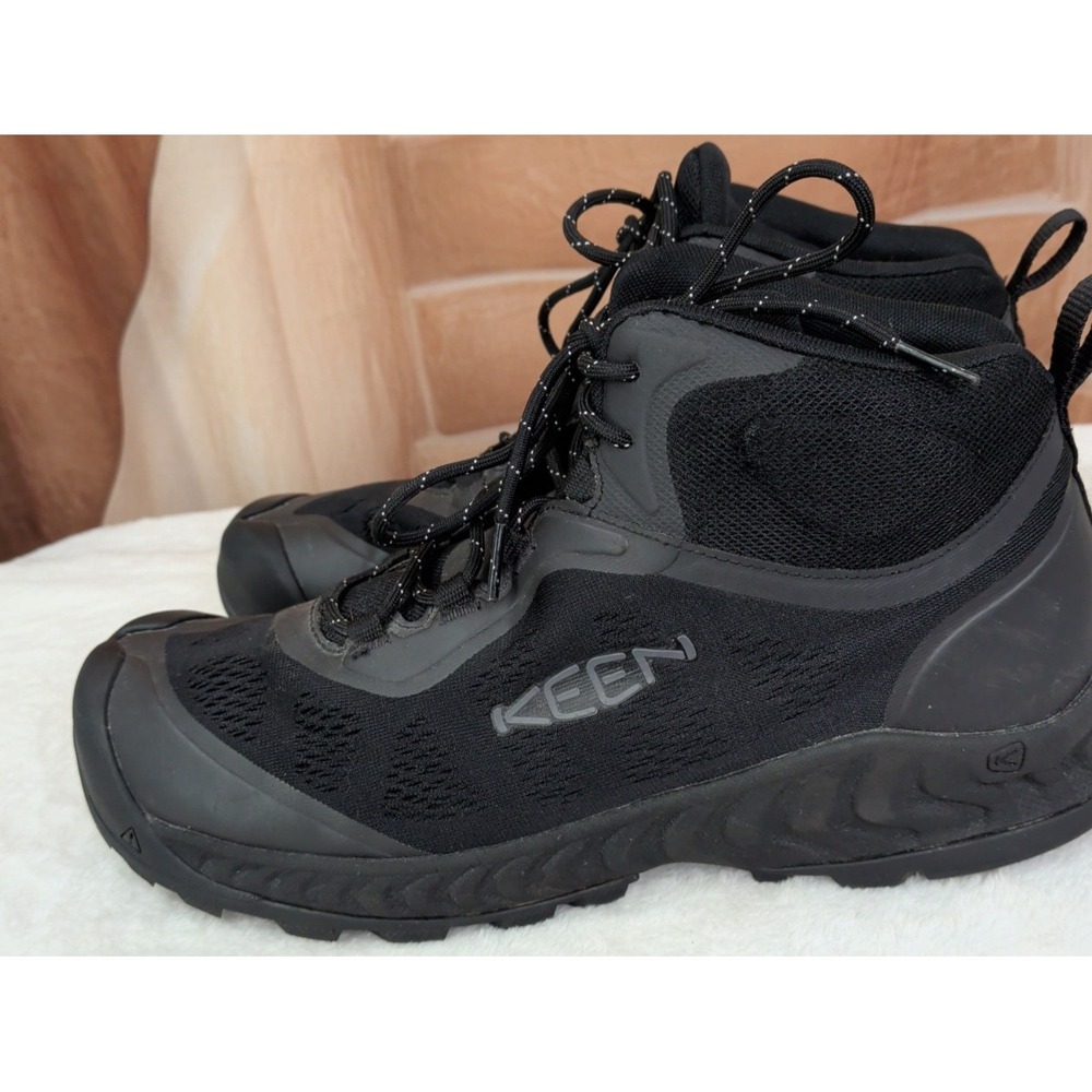 Keen Nxis Speed Mid 1026110 Black Canvas Lace Up Hiking Boots - Picture 3 of 10